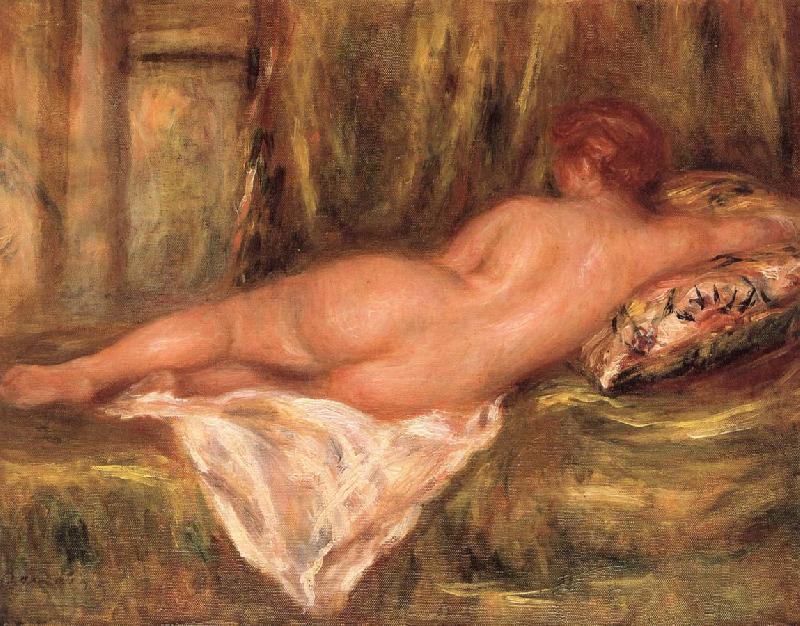 Pierre Auguste Renoir reclinig nude rear ciew Norge oil painting art